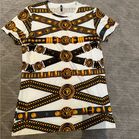 Versus Versace Other - Versus Versace Icon Belt Print TShirt White Black Gold